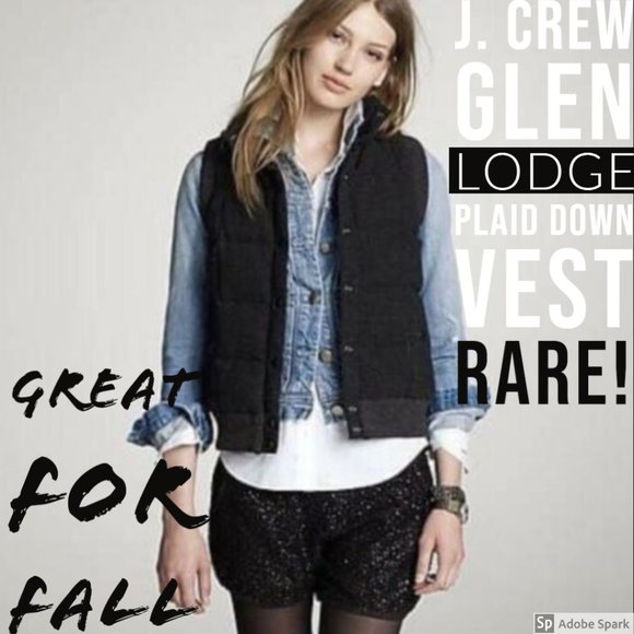 J. Crew Jackets & Blazers - J Crew RARE Glen Lodge Down Vest Plaid Sz XL NWT